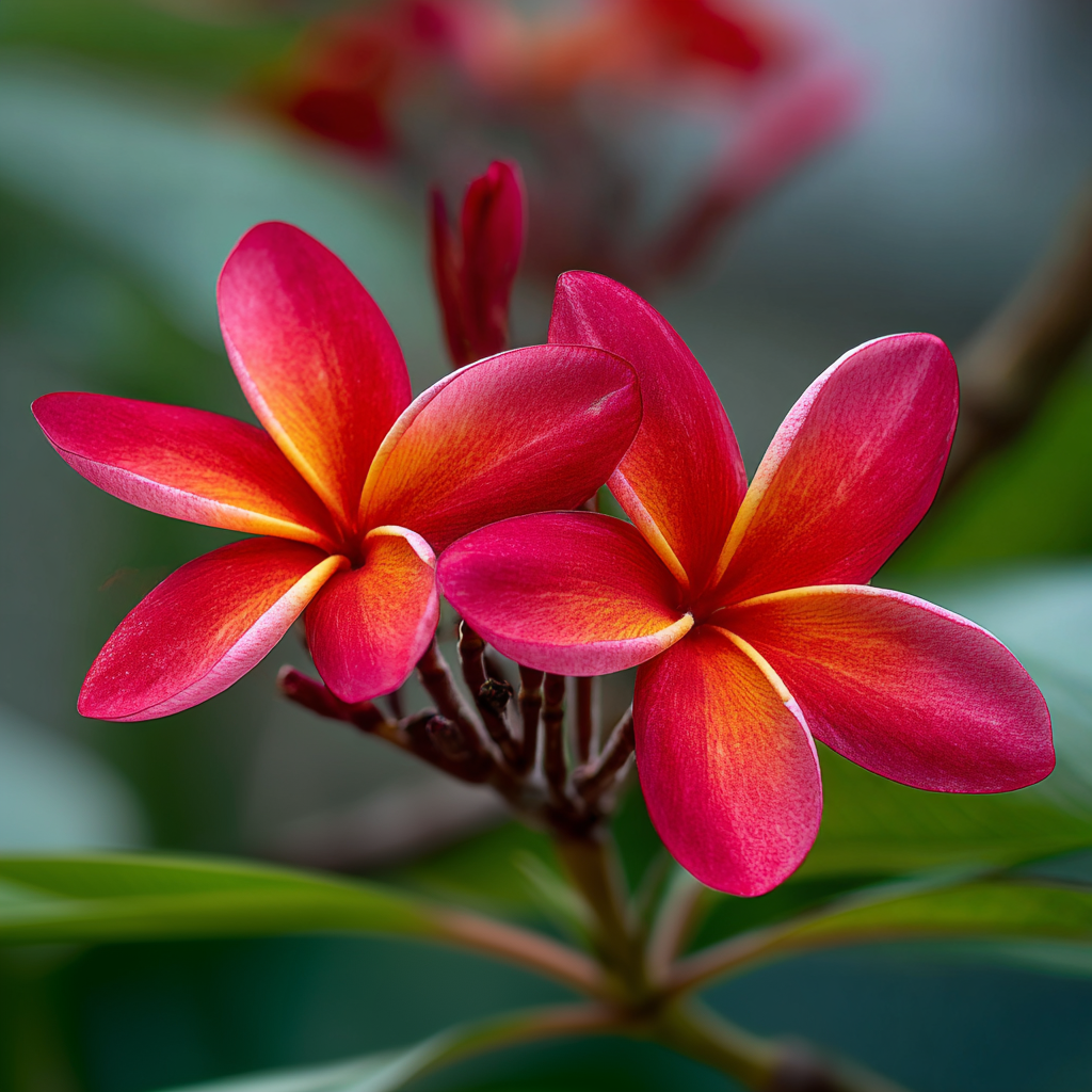 red plumerias